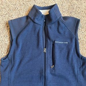 Southern Tide Full Zip Vest Small Blue Fleece